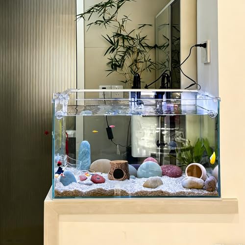 Image of Ceramic Aquarium Decor Natural Tree Brown Betta Fish Tank Cave