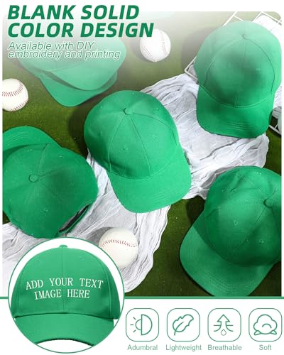 Image of Handepo 24 Pcs Blank Baseball Caps Adjustable Back Strap Unisex Blank Design Caps Plain Unisex Hats for Men Women