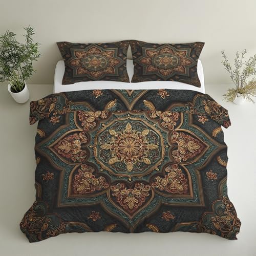 Generisch Mandala Bettwäsche 135x200 cm, Indianer Bohemian Hippie...