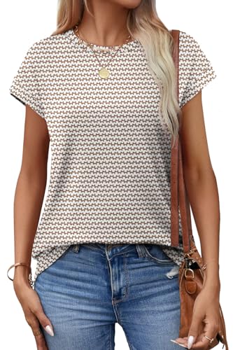 Image of Alaroo Womens Summer Tops Short Sleeve Shirts Crew Neck Tshirt Cute Trendy Tunic Blouses (S-3XL)