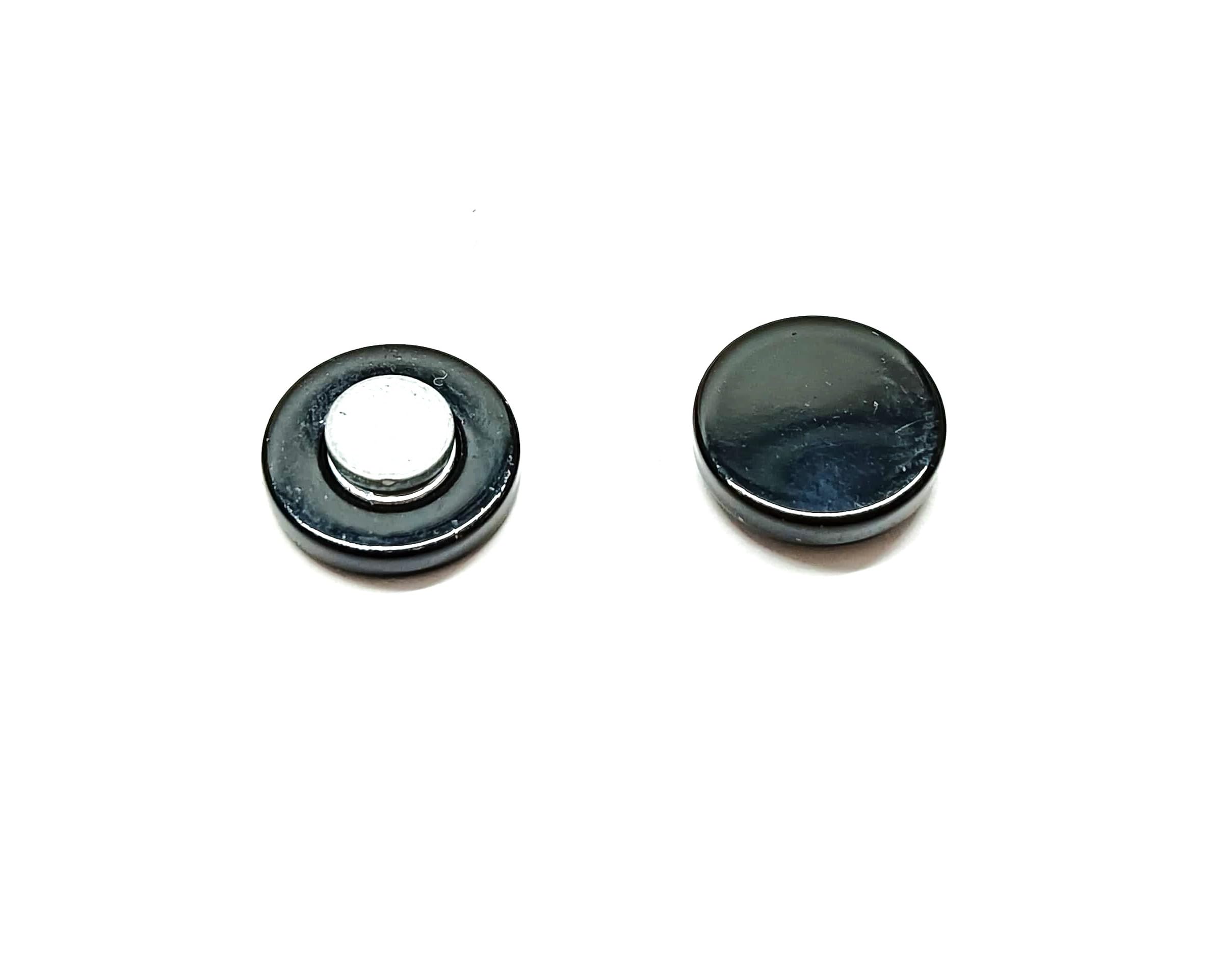 Magnetic Stud Earrings for Men | Non-Pierced Black Round Earrings | Cool & Comfortable Clip-On Style Jewelry for Everyday, Parties & Streetwear-image-0
