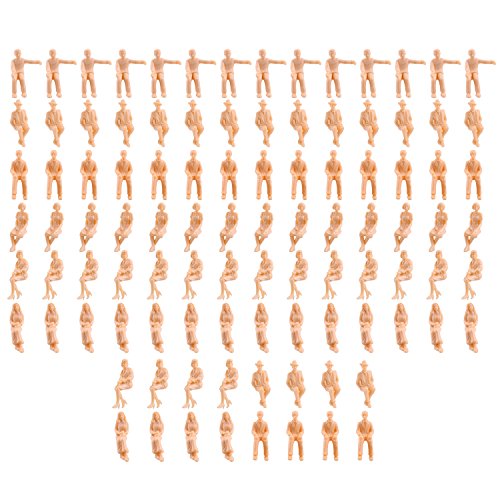 szzijia 100pcs Unpainted Figures Seated Passenger O Scale Sand Table Layout Accs (1:87)