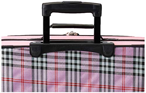 Image of Rockland Fashion Softside 4 Piece Luggage Set, Expandable, (14 inch Tote /19 inch /24 inch /28 inch), Pink Cross