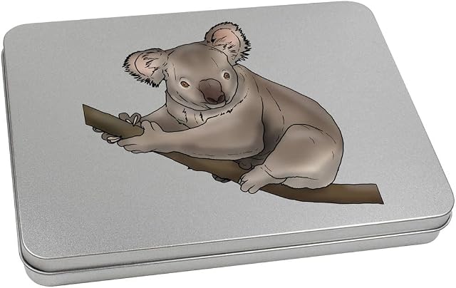 Azeeda 220mm 'Koala On Branch' Metal Hinged Tin/Storage Box (TT00176817)