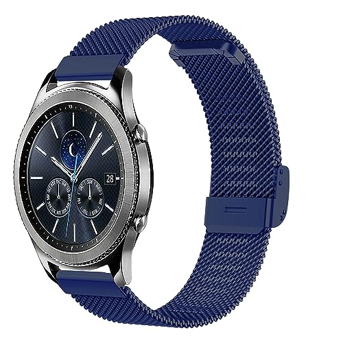 Image of ACM Watch Strap 20mm compatible with Compaq Q Watch Smartwatch | Steel Metal Adjustable Belt Chain Band