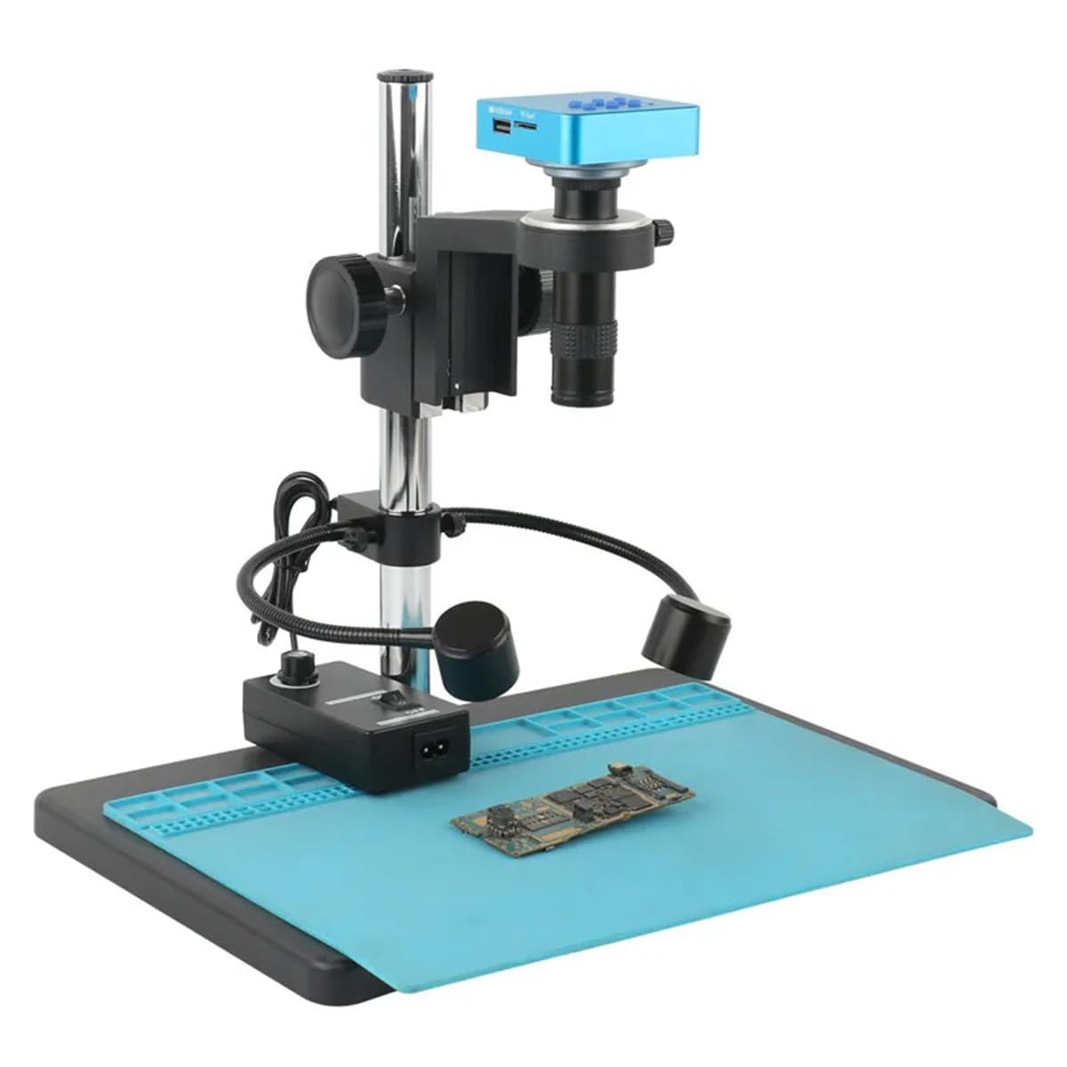 Kit di Accessori per microscopio 48MP 4K VGA HDMI USB Microscopio Video da Laboratorio Industriale elettronico Digitale 260X Micros a Fuoco Lungo, Alta Distanza(20mp Hdmi USB)