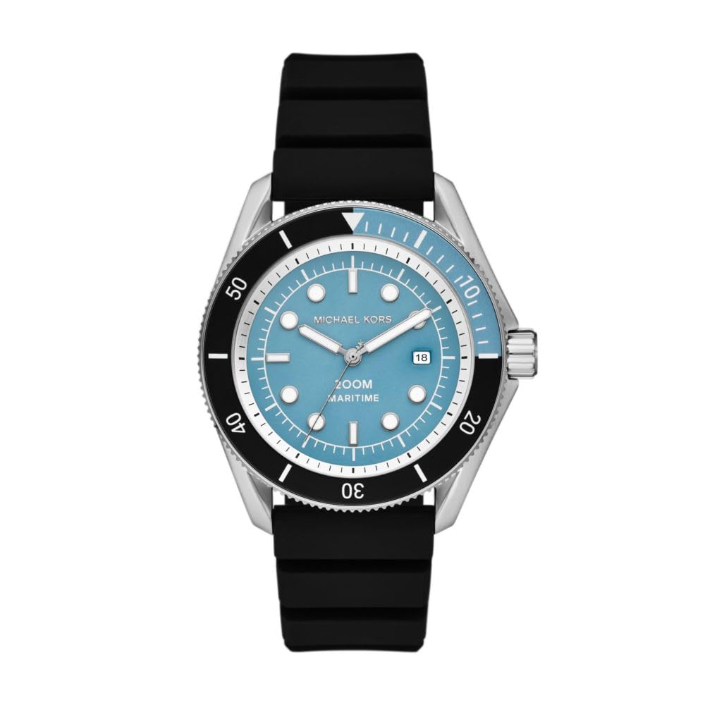 Michael Kors Silicone Analog Blue Dial Mens Watch-Mk9167, Band Color-Black (B0CZ939KB2) Amazon Price History, Amazon Price Tracker