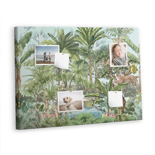 Planche horizontale liège naturel 100x70 cm Animaux de la jungle pour tableau mural de bureau