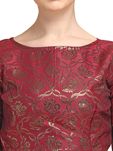 Image of OOMPH! Women's Art Silk Floral Half Sleeve Fitted Blouse