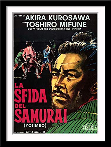 Image of Tallenge - Yojimbo - ITALIAN RELEASE - Akira Kurosawa Movie Poster - Large Framed Poster(Paper,20 x 30 inches, MultiColour)