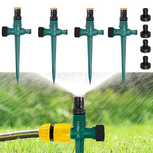 Arroseur Automatique 360° Rotatif, 4 Pièces Arrosage Pelouse Réglable Pulvérisateur, Arroseur de Jardin, Arroseur de Jardin Multifonction RéGlable, Système D'irrigation pour Pelouse et Jardin Arroseur Automatique 360° Rotatif, 4 Pièces Arrosage Pelouse Réglable Pulvérisateur, Arroseur de Jardin, Arroseur de Jardin Multifonction RéGlable, Système D'irrigation pour Pelouse et Jardin