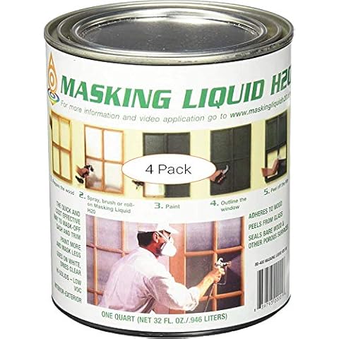 ASSOCIATED PAINT Available 157026 80-400-4 H20 Masking Liquid, 1 Quart, Clear (Four Pack) Cover
