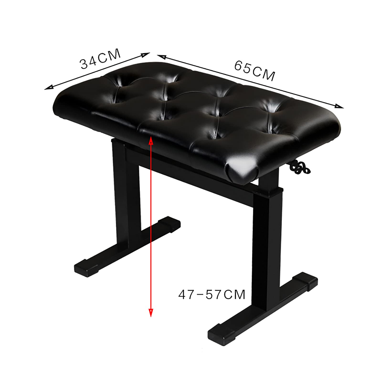 Sgabello per Pianoforte, Tavolo da toeletta, Sgabello Regolabile per Pianoforte, Sgabello Singolo con Sollevamento Automatico in PVC.