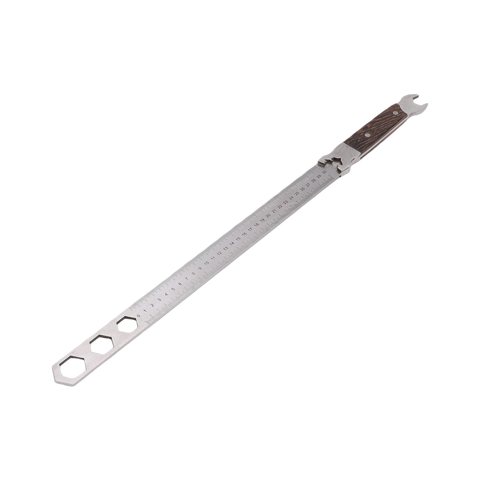 Cocoarm Righello in Metallo, Righello in Acciaio Inossidabile con Manico in Tiglio, Strumento di Misurazione Resistente da 0-30 Cm per Ingegneri e Architetti