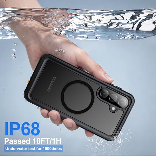 Image of ANTSHARE IP68 Waterproof Case for Samsung Galaxy S26 Plus [2026] - MagSafe Compatible, Built-in Screen /Lens Protector - Shockproof Full Body Protection for Swimming /Outdoor, Black-Translucent Matte