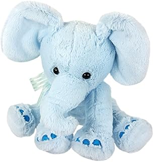11" Plush Super Soft Elephant Teddy Bear Cuddling Baby Gift Toy with Ribbon (Blue Elephant)