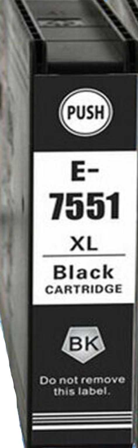 Cartuccia T7551XL Nero Compatibile per Epson WF8510, WF8010, WF8590, WF8090 C13T755140XL 7551, Capacità: 100ML - 5.000 Pagine