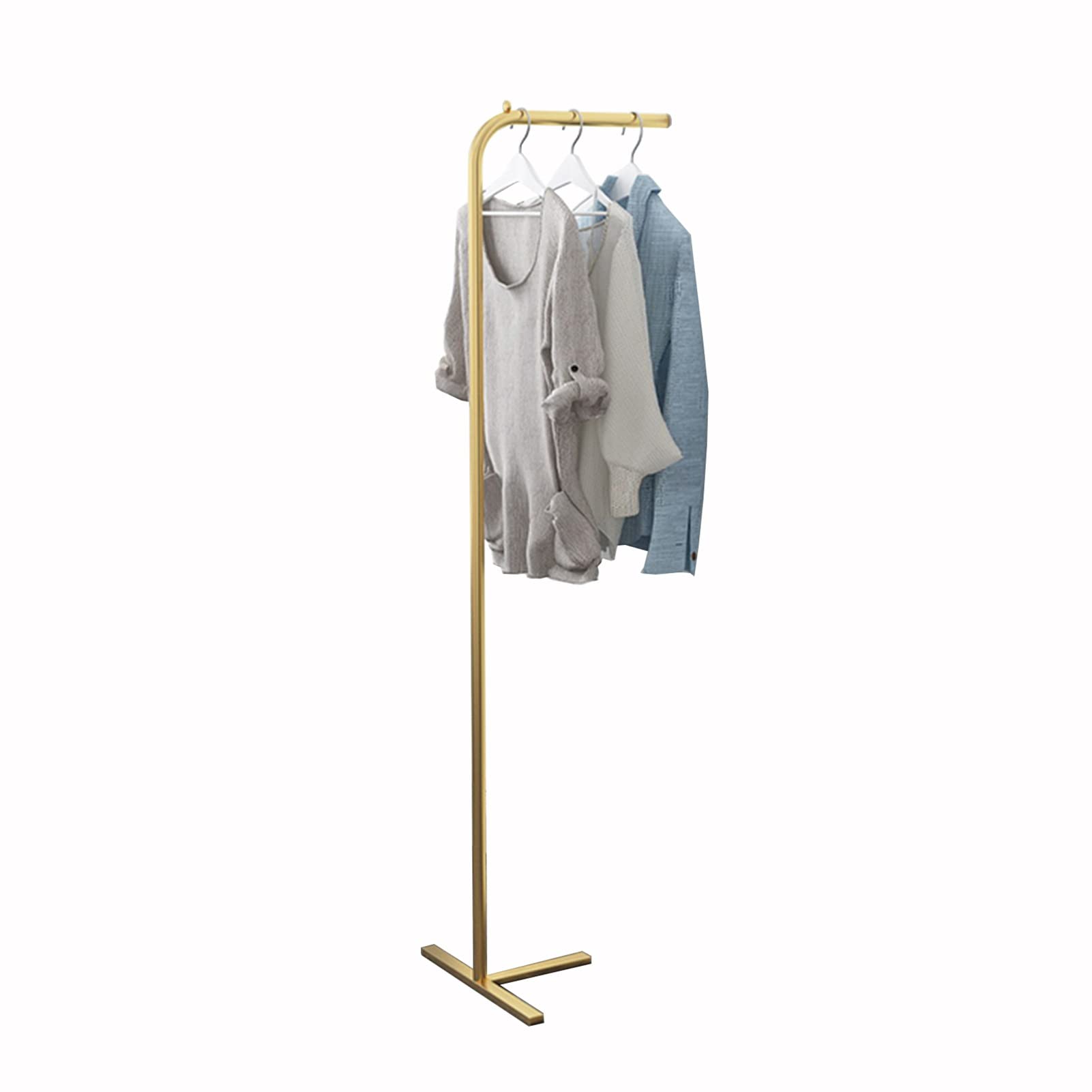 FGXHHS Gold Metal Coat Rack - Freestanding Garment Storage Hanger for Bedroom, Retail Clothing Display, Easy Assembly, Stylish Clothes Rail Organizer