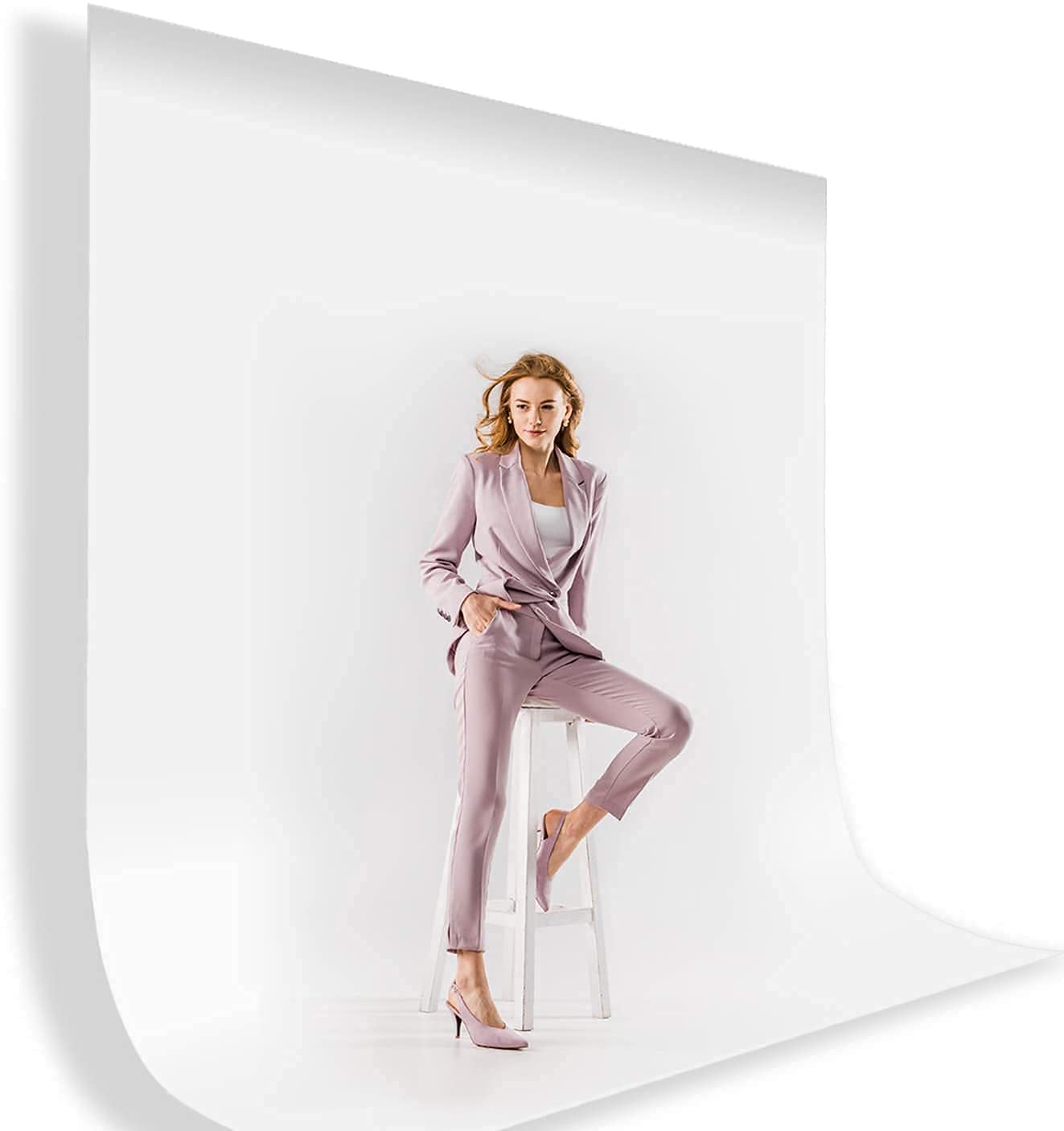 HIFFIN 8x14 Ft, White Professional Backdrop for Background Photography Background Stand for Photo Light Studio Accurate Size 8x14 Ft,-image-16