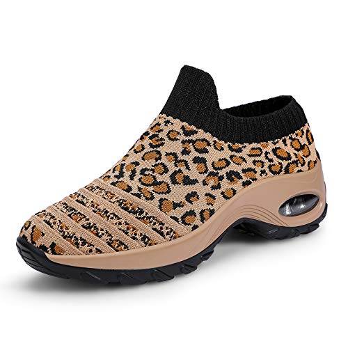 incarpo Womens Walking Shoes Sock Sneakers Slip on Breathable Mesh Platform Air Cushion Sneakers Sock Shoes