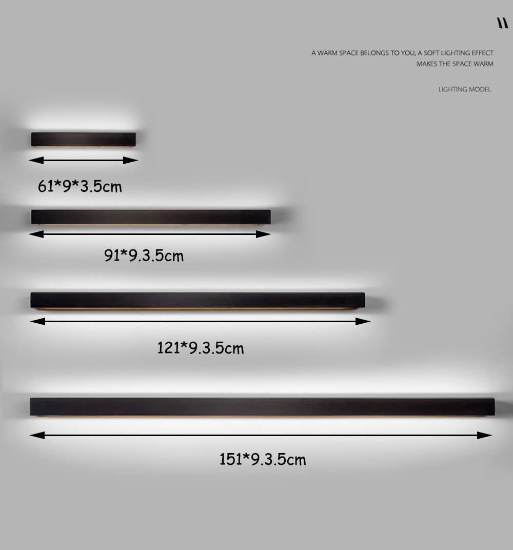 lunga LED soggiorno Applique da parete interni, moderna lampada da parete dimmerabile luci lunghe a specchio in alluminio per bagno camera da letto soggiorno scale illuminazione a parete (oro,120cm)