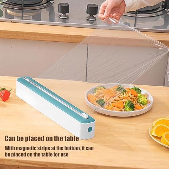 Cling Wrap Dispenser with Cutter,Refillable Aluminum Foil Dispenser - Manual Quick Cut Kitchen Dispense Box for Cling Wrap Aluminum Foil Wax Paper