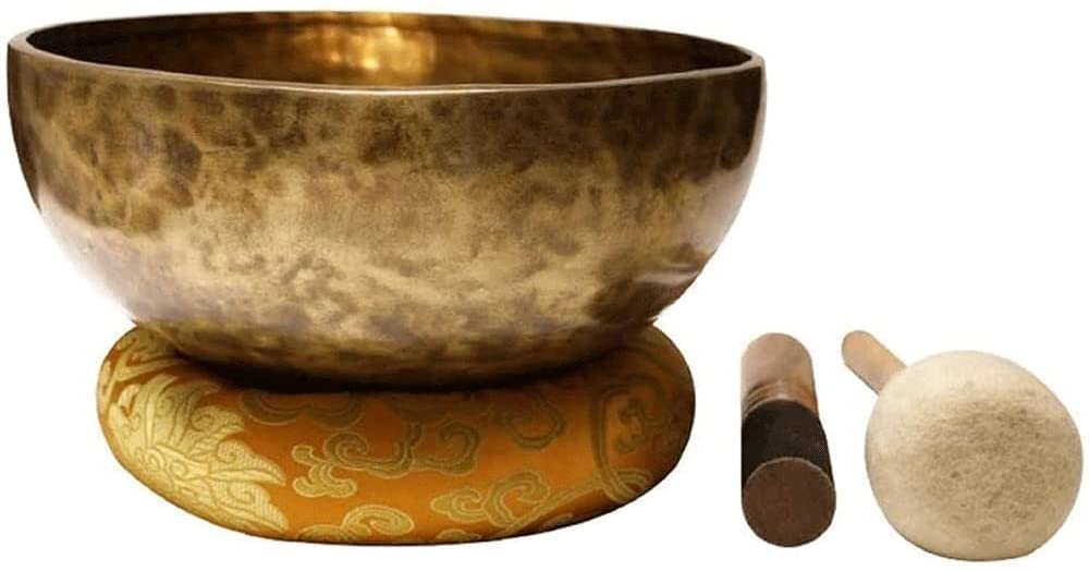 Set di campane tibetane in metallo, campane tibetane per meditazione buddista, martellate a mano in Nepal per yoga, guarigione dei chakra, meditazione zen con percussore e cuscino in seta, regalo