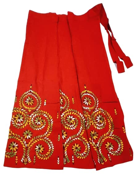 Fashweave Kantha Stitch Hand Embroidered Women's Cotton Wrap Around Skirt-picture-43