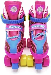 Patins Infantil Ajustável Rosa com Acessórios, 30-33, Kit Proteção Completo, Rodas Suaves, para Crianças +3 Anos, Capacidade 60kg