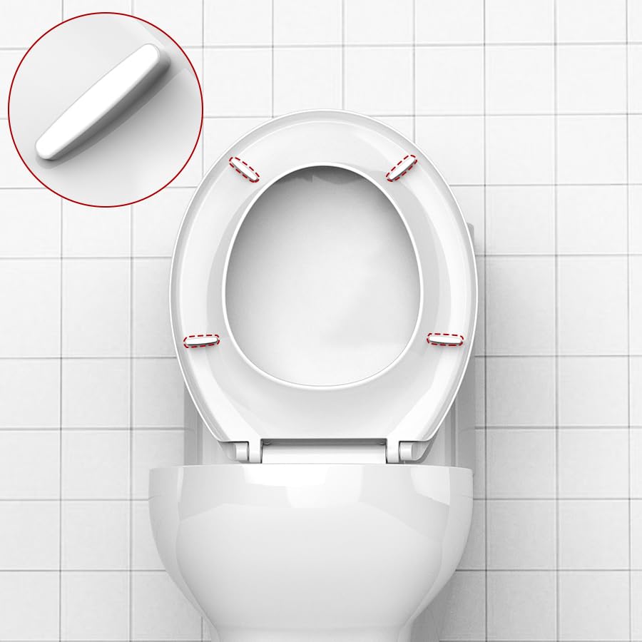 Round Toilet Seat, Soft-Slow Close, 17 Inch Round Toilet Seat For Round Toilets, Quiet-Close Lid And Seat, Easy To Install And Clean, Never Loosen, White