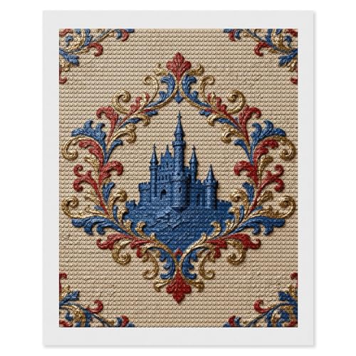 Kit d'art diamant château vintage maccbn idée cadeau créatif adulte