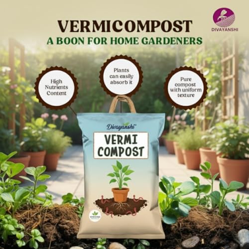 Image of Divayanshi Organic Vermicompost for Plants & Gardening | Natural Soil Conditioner for Home Garden, Pots & Terrace Plants- 2kg