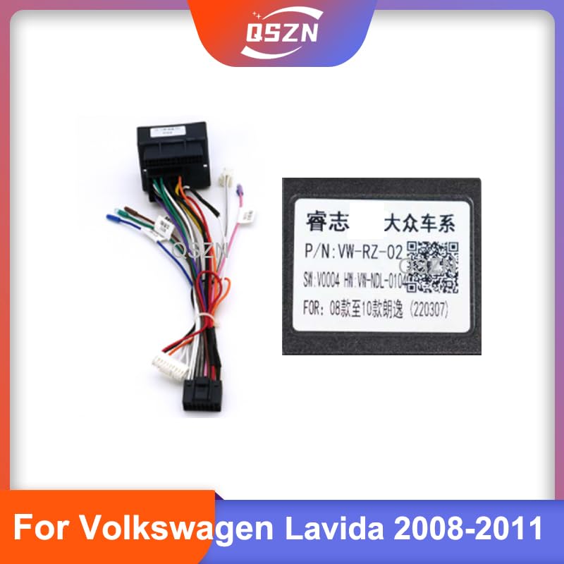 Car for Audio 16PIN Android Power Cable Adapter with Canbus Box for Volkswagen Lavida 2008 2009 2010 2011 Wiring Harness - (A, Color Name: Set)