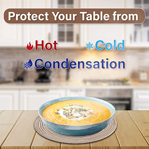 Myhomebody Round Woven Placemats, 4Pcs, 14.8" Braided Woven Placemats, Attractive Kitchen Décor Place Mats | Round Placemats As Table Mat | Neutral Blend, Set Of 4 #TOP3