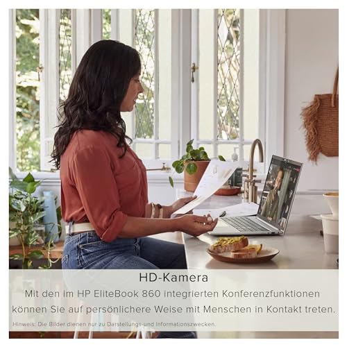 HP Elitebook 860 G9 Laptop, 16" WUXGA IPS Display, 12th Gen Intel Core i5-1240P, 16 GB DDR5 RAM, 512 GB PCIe SSD, Intel Iris Xe, Fingerprint Reader, QWERTZ Keyboard, Windows 11 Pro, Silber – Bild 3