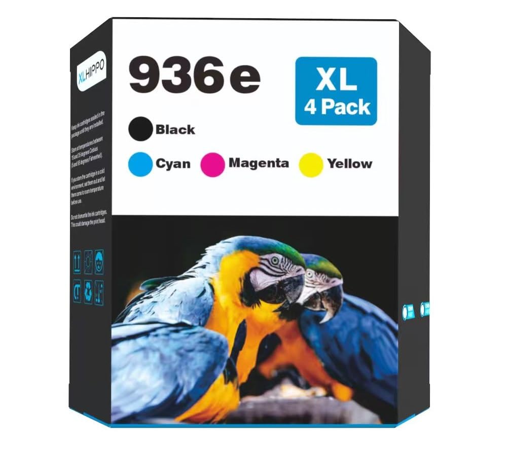 Photo 1 of 936XL 936e 9125e Ink Cartridges Replacement for HP 936e 936 Ink Cartridges for HP Printers OfficeJet Pro 9120e 9125 e 9130e 9135e 9730e, for Office Jet Pro 9120 9130 9120e series Printer Ink Cartridge
