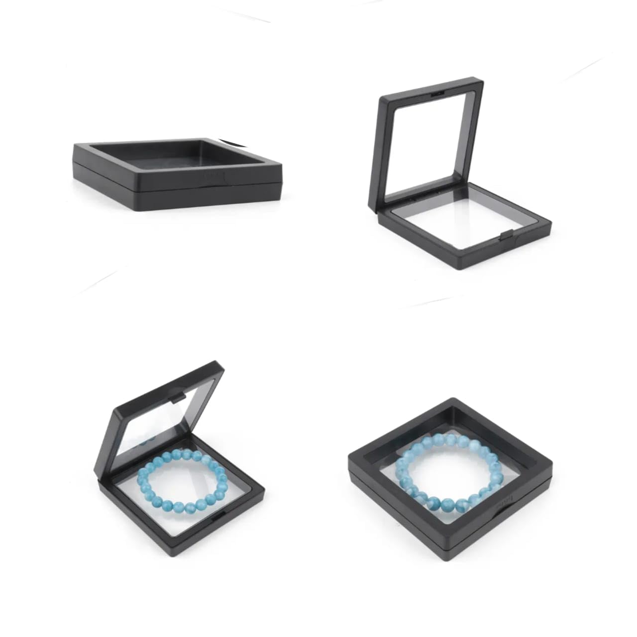 Display Frame Box (Set of 10) | Collectible Display Stand | Reusable Transparent Show Case for Rings, Coins, Jewelry, Keepsakes & Gifts | 4