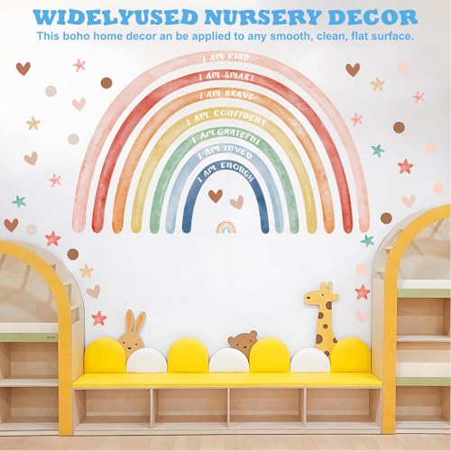 Vinilo decorativo grande arcoíris con frase inspiradora 76x45'' miniatura 4