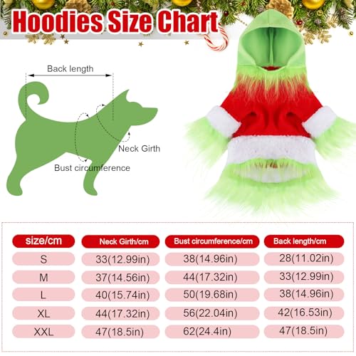 Abbylike Dog Christmas Outfit Holiday Pet Character Green Hoodie Shirt With Hat For Dogs And Cats Christmas Pet Clothes Cute Dog Christmas Outfit Cosplay Party As Shown thumb #2