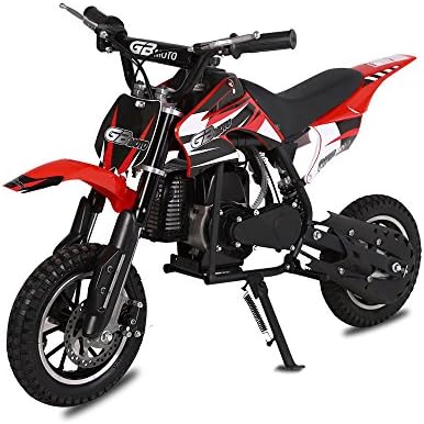 HOVER HEART Mini Kid Dirt Bike, DB001 Model 49 CC 2-Stroke Gas Bike with Off-Rode Tire, Suspensions, Disc Brakes, Max Load 160Lbs, Up to 20Mph, EPA Approved HOVER HEART Mini Kid Dirt Bike, DB001 Model 49 CC 2-Stroke Gas Bike with Off-Rode Tire, Suspensions, Disc Brakes, Max Load 160Lbs, Up to 20Mph, EPA Approved