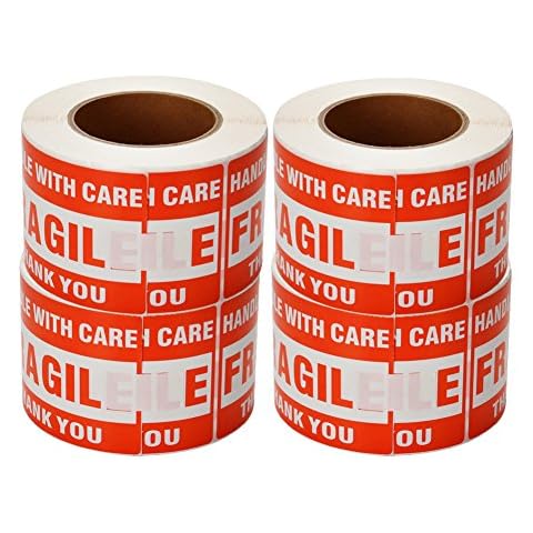 SJPACK 4 Rolls 3'' x 5'' Fragile - Handle with Care - Thank You Shipping Labels Stickers (500 Labels/Roll) Cover