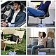 Lendenwirbelkissen und Nackenkissen Auto, HOVCEH 2 Stück Memory Foam Lordosenstütze Auto, Ergonomische Lendenkissen und Kopfstütze für Autositze, BüRostuhl, Rollstuhl (Schwarz)