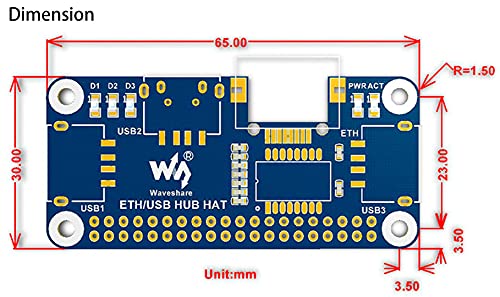 Waveshare ETH/USB HUB HAT BOARD Ethernet/Usb Hub Hat Expansion Board thumb #5