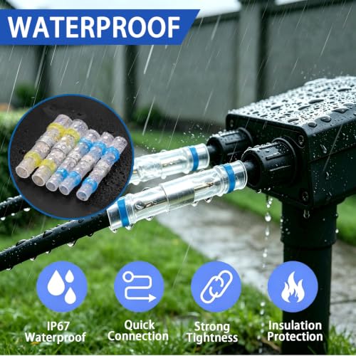 Pistola de calor mini con conectores impermeables termorretráctiles para reparar cables 7