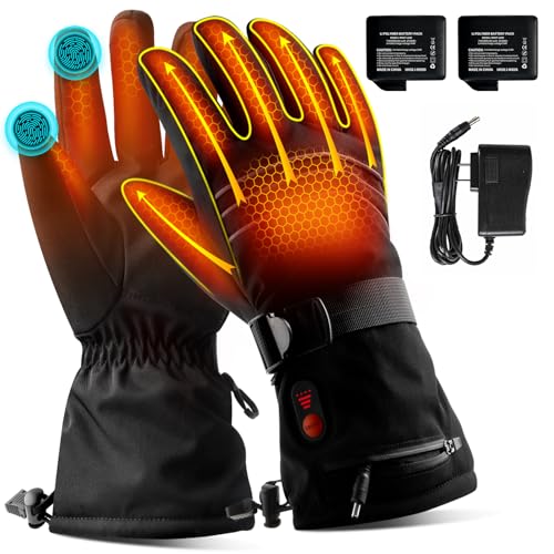 ABXMAS Heated Gloves for Men Rechargeable, 7.4V 6400mAh Electric Battery Heated Gloves for Winter Sports Motorcycle Ski Biking Hiking, Reusable Outdoor Work Hand Warmer, L
