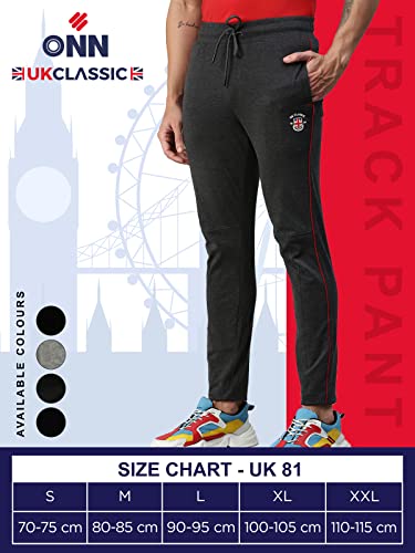 Image of ONN UK Classic Men's Premium Combed Cotton Track Pant | Smooth Feel, Extra Sweat Absorbent Loungewear | Regular Fit Solid Track Pant with Dual Side Pockets with one Side Zipper