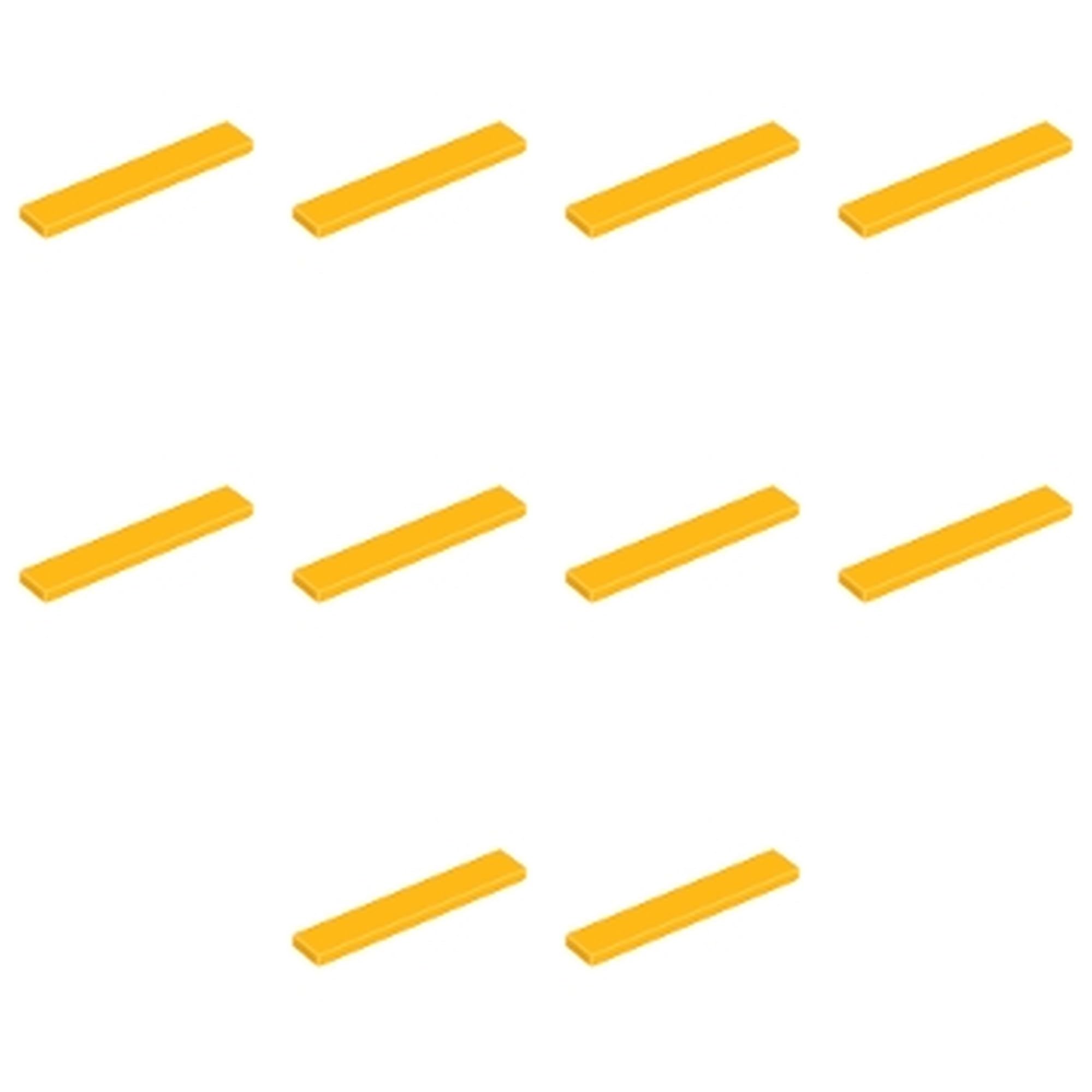 LEGO Tile 1 x 6, Part Number 6636 (Bright Light Orange, 10, Bricks) — image 1