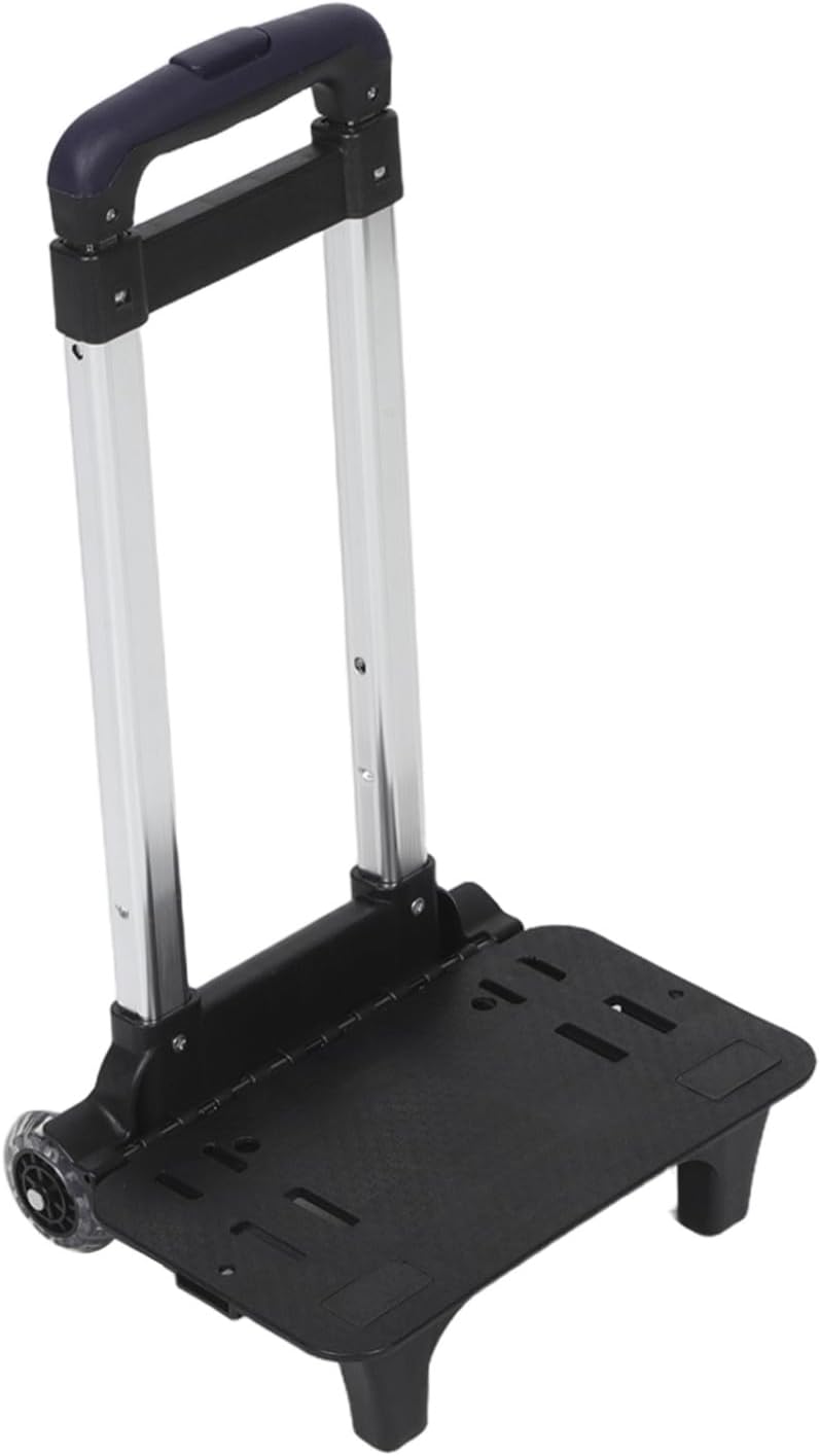 Generic Adjustable Telescopic Handle Backpack Trolley with Detachable Wheels for Bags Lightweight Plastic and Alloy Frame for Pavements and School Use