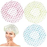 BATHVEVE 6個 浴帽 厚 シャワーキャップ エ ックバンド付 ヘアハット 用 グリ