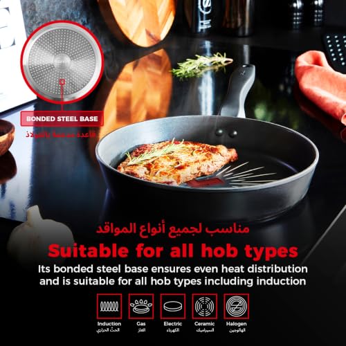 Image of Tower T800300 SmartStart Forged 24cm Aluminium Frying Pan with Easy Clean Aeroglide Non-Stick, 8x Stronger, Induction Compatible, Oven Safe, Long Lasting, PFOA Free